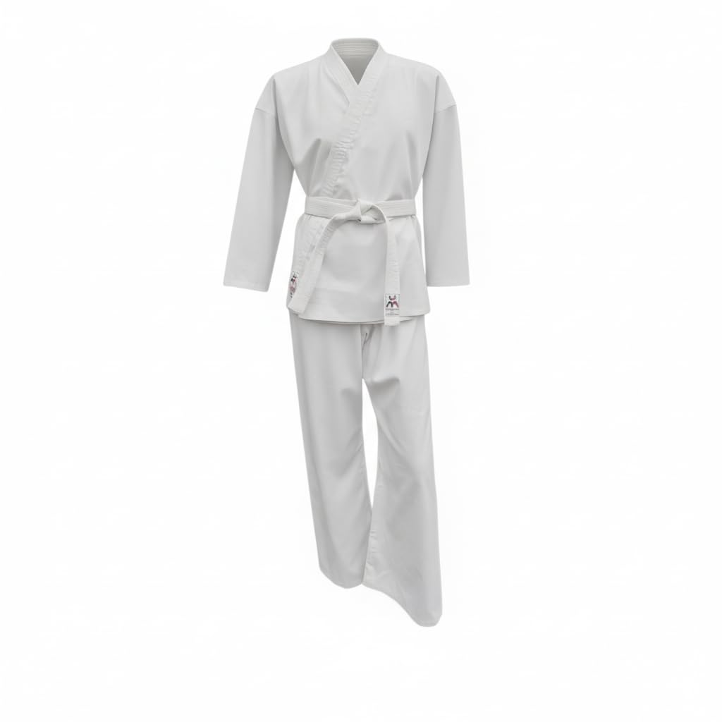 Karate Gi Uniform EXTRA FIT – Lightweight Training Suit with Belt - White Top/Pants
