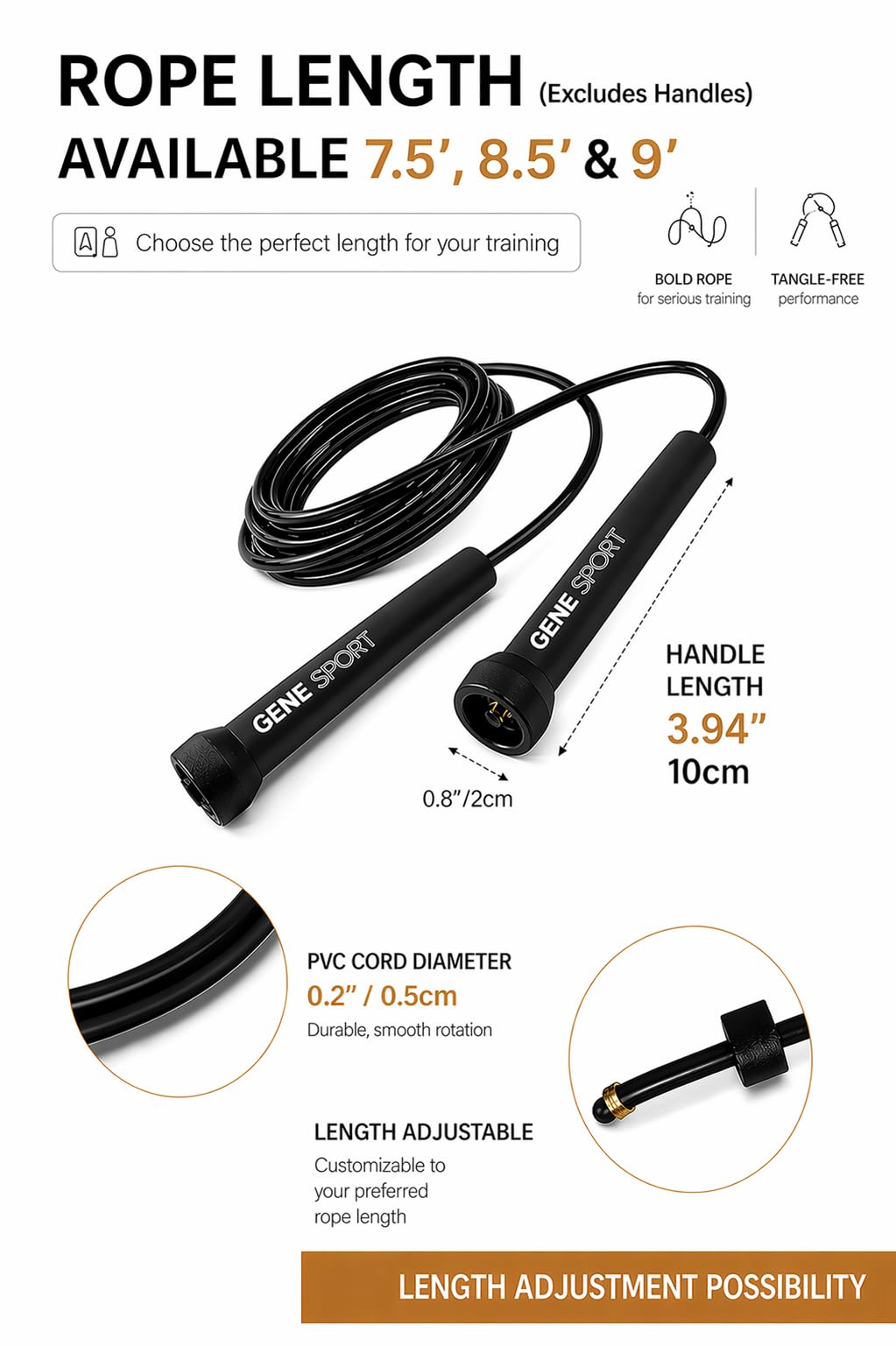 Speed Jump Rope – Adjustable PVC Skipping Rope with Ergonomic Handles, Tangle-Free Fitness Jump Rope for Cardio, CrossFit, Boxing, HIIT & Home Workouts