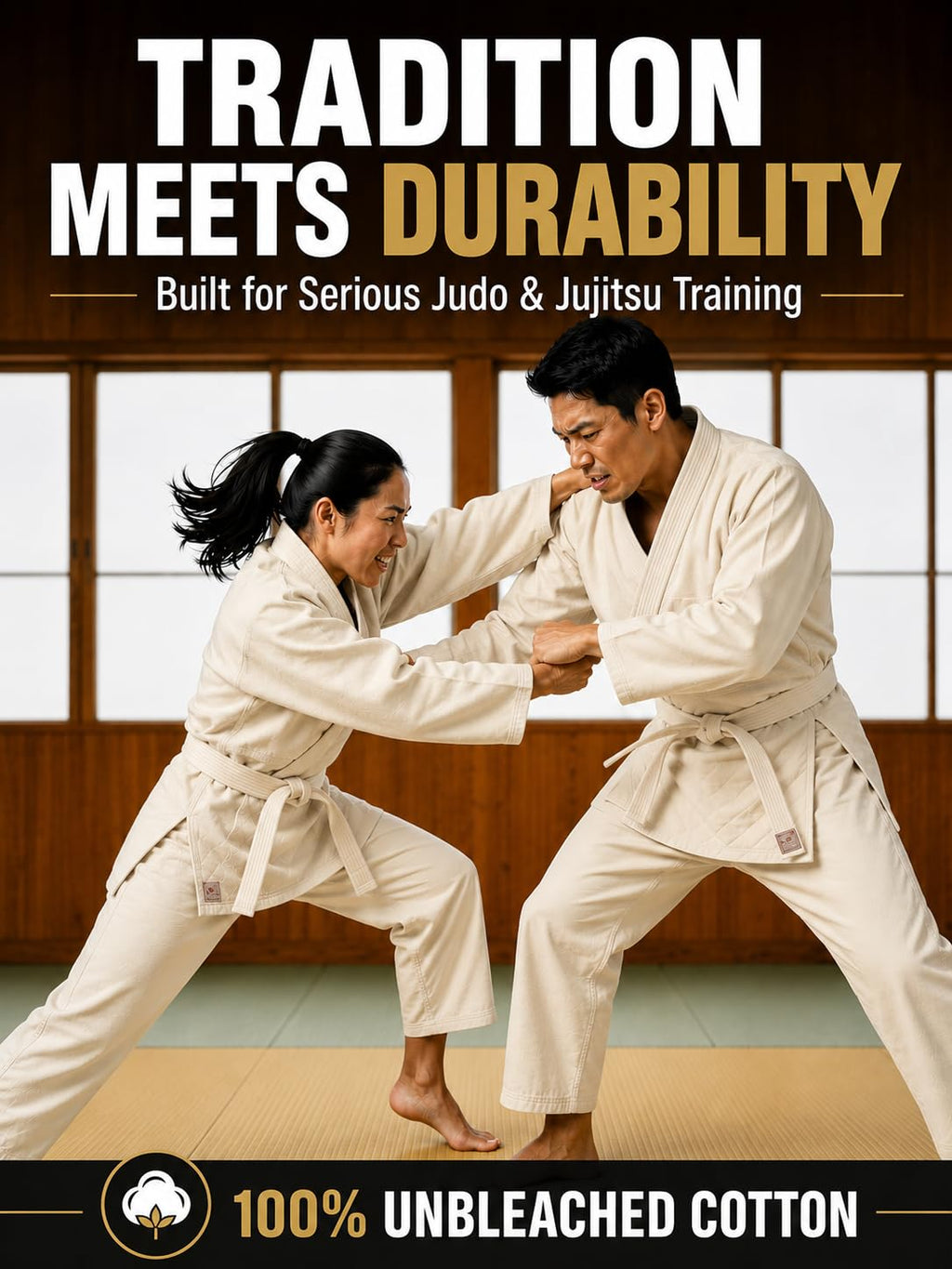 HEAVY-DUTY Judo Gi – 100% Unbleached Cotton