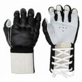 Leather Kenpo Training Gloves – Open Palm Gloves with Lace-Up Wrist Support - Pair