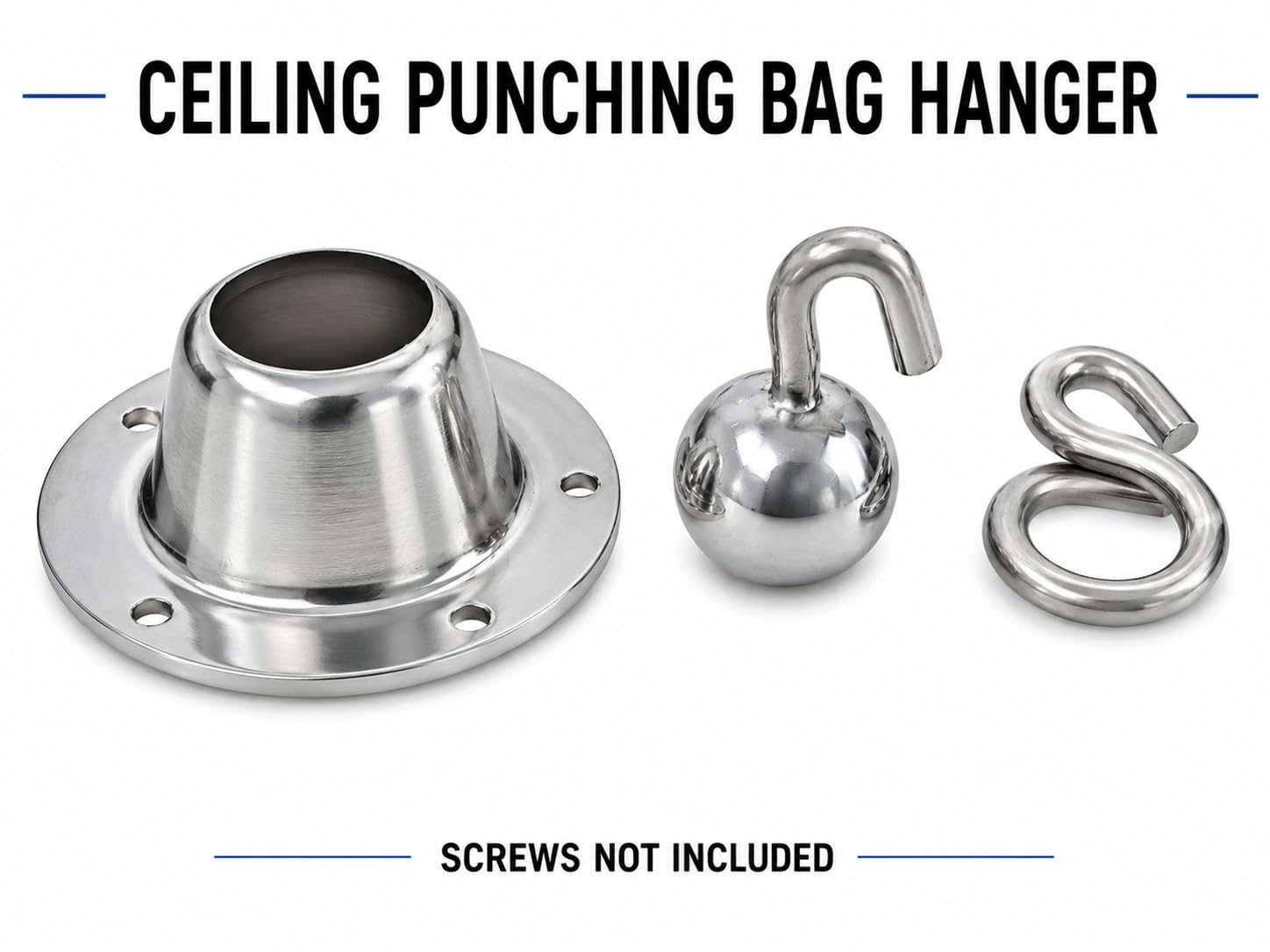 Ceiling Punching Bag Hanger - 360° Rotation Chrome Heavy Bag Mount, Heavy Duty Rotating Hook