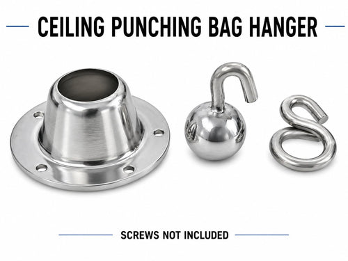 Ceiling Punching Bag Hanger - 360° Rotation Chrome Heavy Bag Mount, Heavy Duty Rotating Hook