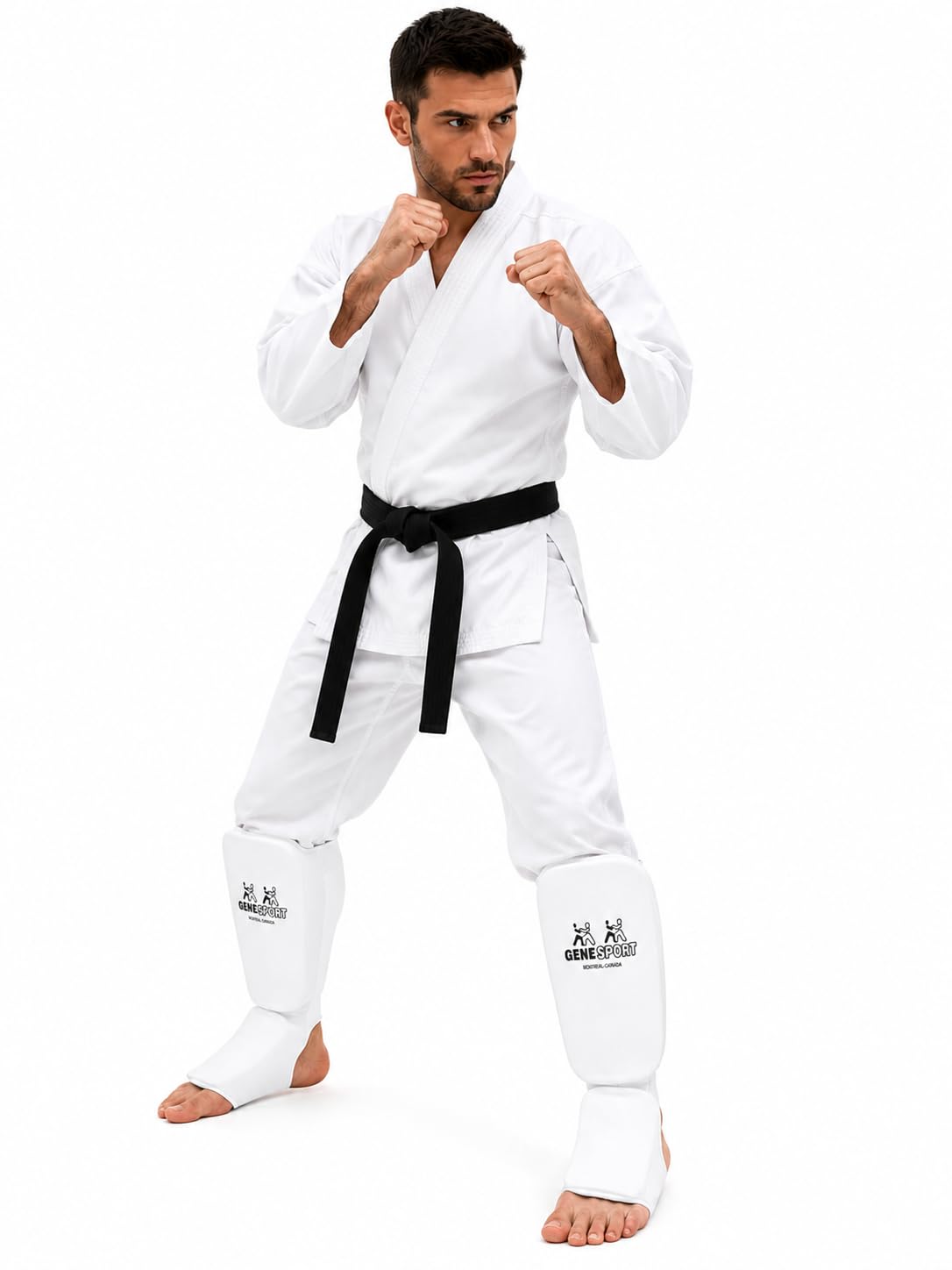 Shin & Instep Guards for Karate, Taekwondo, MMA, Muay Thai & Kickboxing – Elastic Slip-On Tibia Guards with Impact-Absorbing Foam Padding