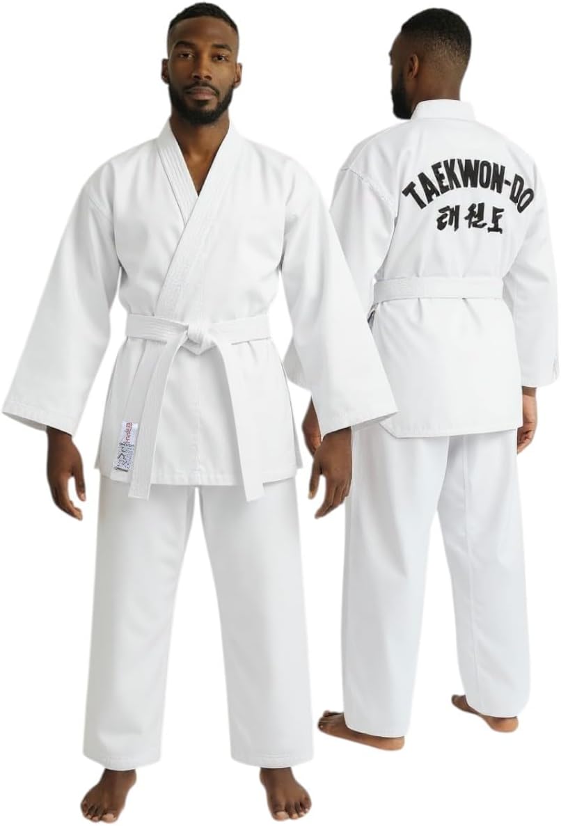Taekwondo Uniform Lightweight Crossover Jacket Traditional Martial Arts Suit White