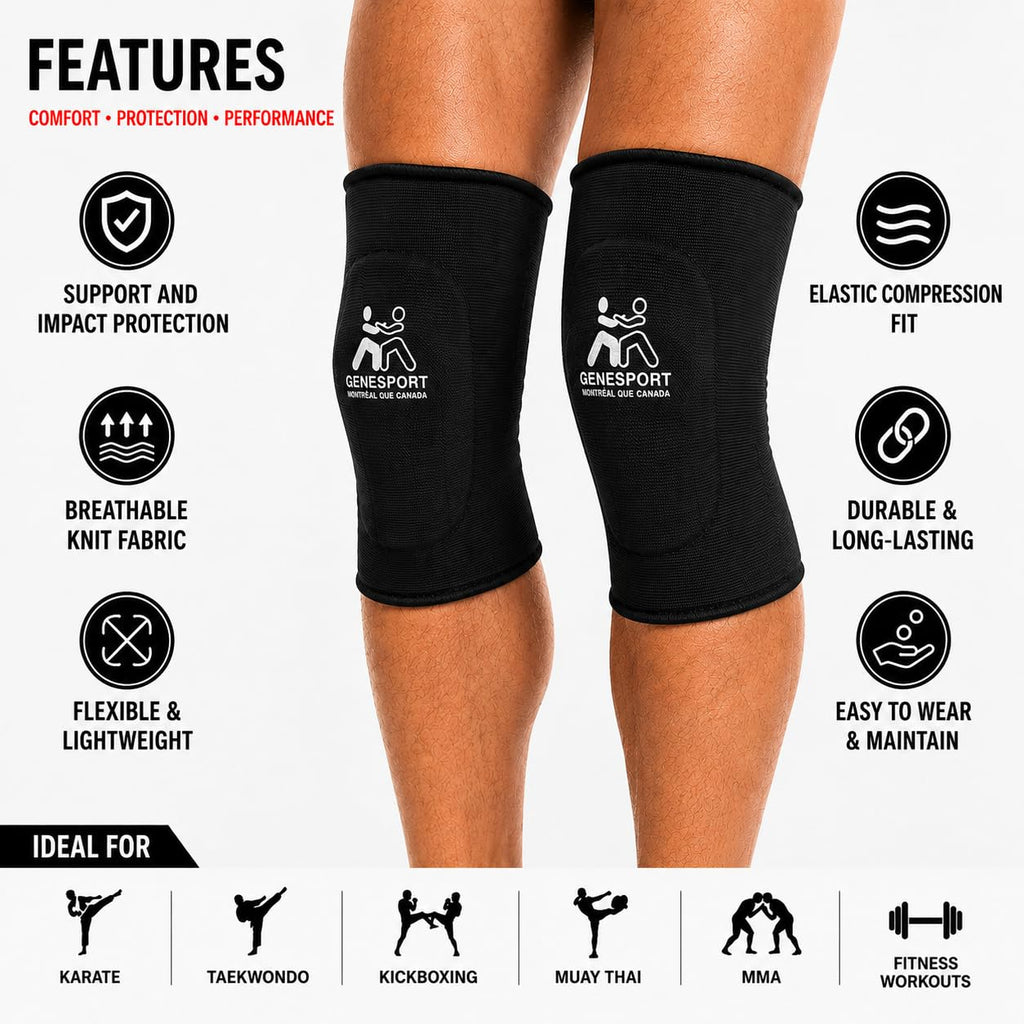 Knee Pads – Elastic Compression Slip-On Protective Knee Sleeves - Pair