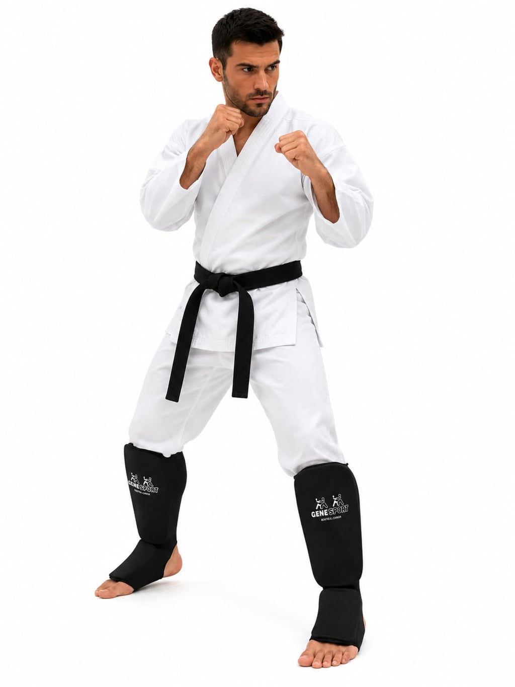 Shin & Instep Guards for Karate, Taekwondo, MMA, Muay Thai & Kickboxing – Elastic Slip-On Tibia Guards with Impact-Absorbing Foam Padding