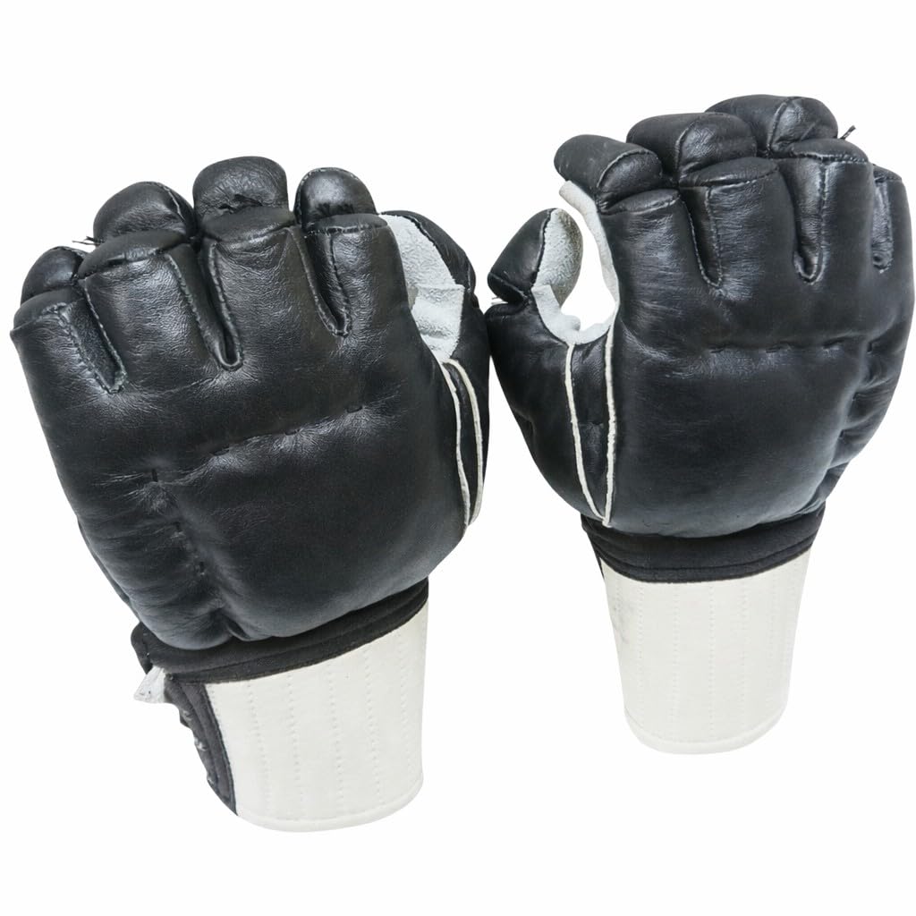 Leather Kenpo Training Gloves – Open Palm Gloves with Lace-Up Wrist Support - Pair