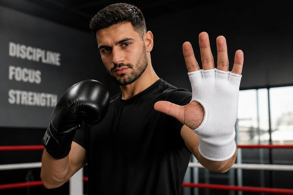 Boxing Inner Gloves – Half Finger Slip-On Compression Gloves - Pair
