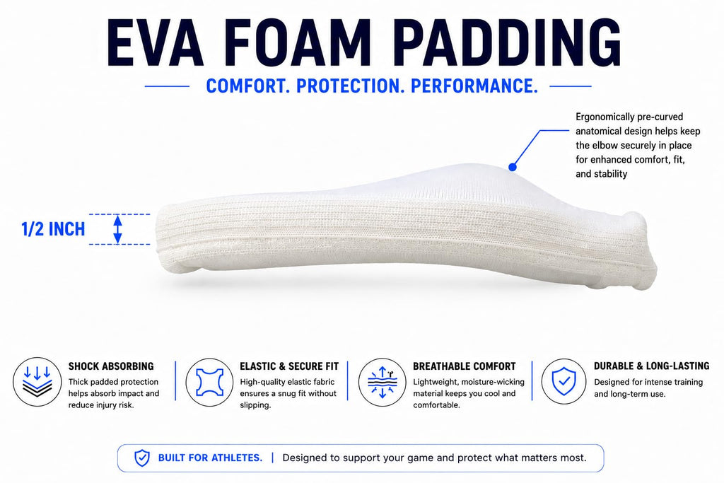 Elasticated Elbow Pads - Shock Absorbing Elbow Protection - Medium Pair