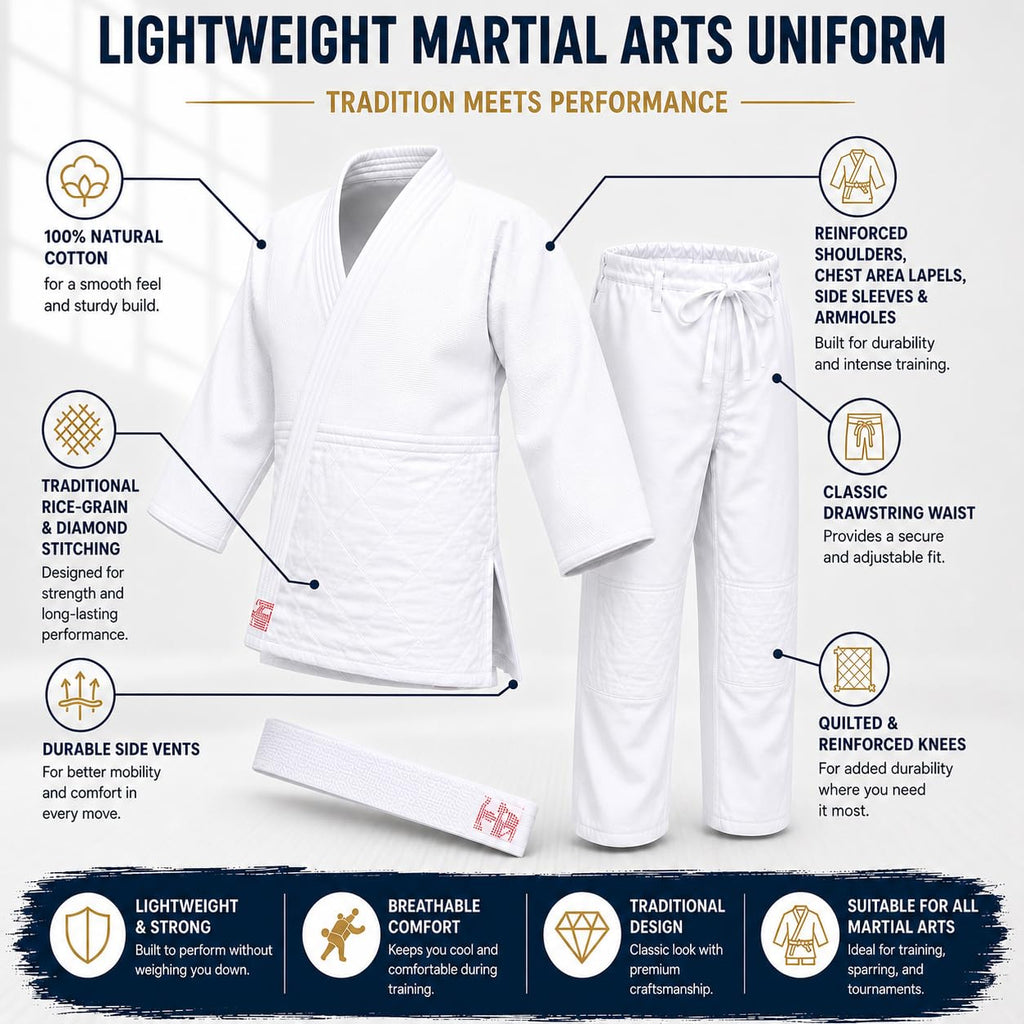 Judo Single Weave Judo Gi Uniform - 100% Cotton