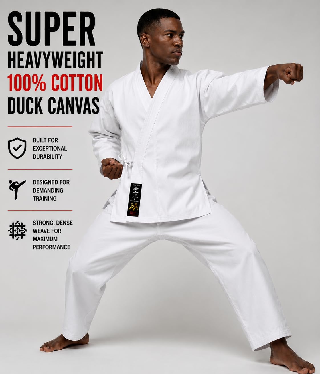 Super Heavyweight Karate Gi Uniform – 15 oz 100% Cotton Duck Canvas