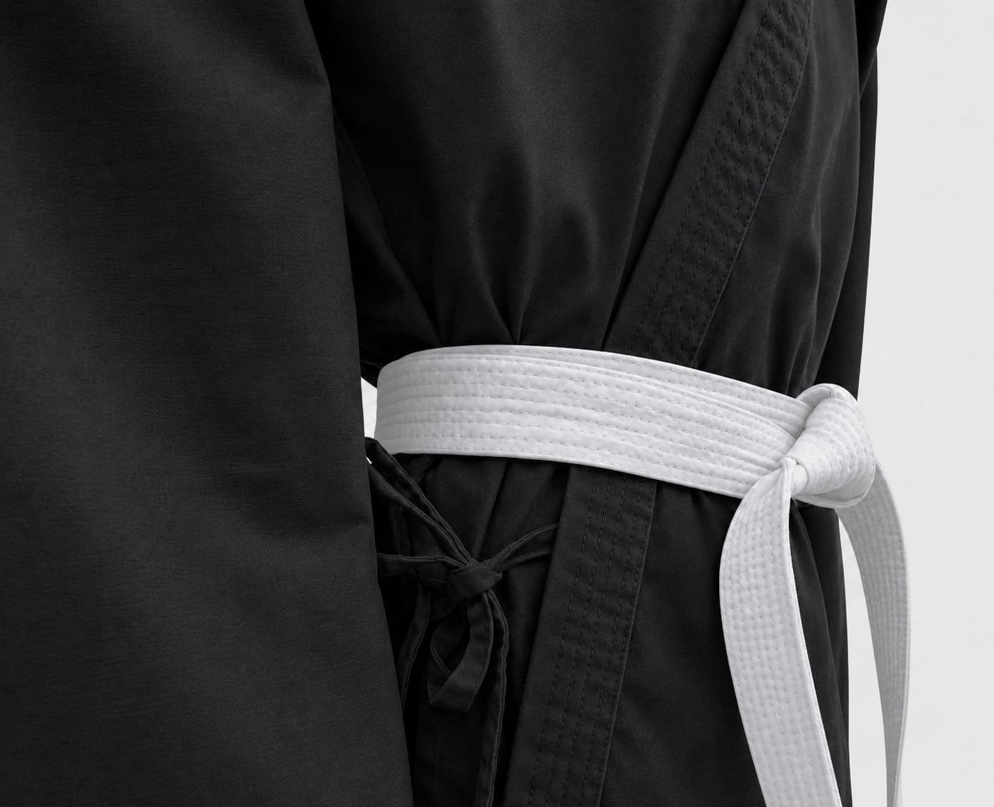 Karate Gi Uniform – Lightweight Training Suit with Belt - Black Top/Pants