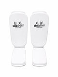 Shin & Instep Guards for Karate, Taekwondo, MMA, Muay Thai & Kickboxing – Elastic Slip-On Tibia Guards with Impact-Absorbing Foam Padding