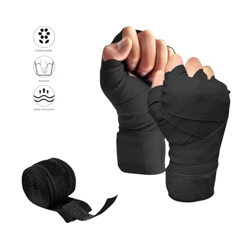 Boxing Hand Wraps 144" Cotton - Wrist Support Bandages - Pair