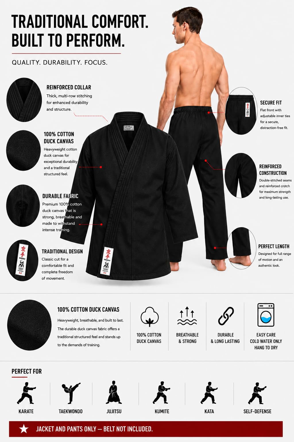 High Quality Karate Gi Uniform – 100% Cotton Duck Canvas