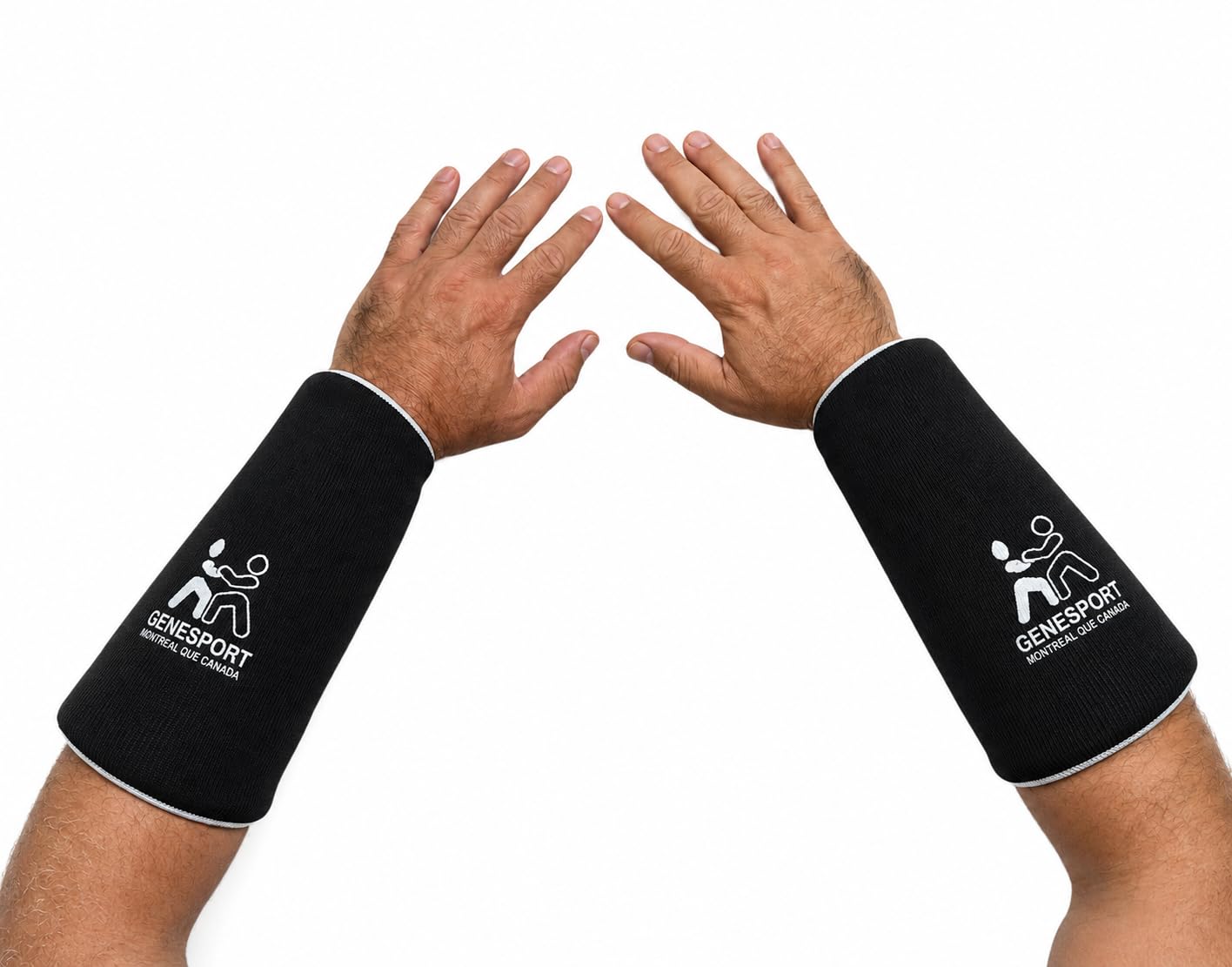 Forearm Guards – Elastic Slip-On Arm Protectors with Pre-Curved Ergonomic Foam Padding - Medium Pair