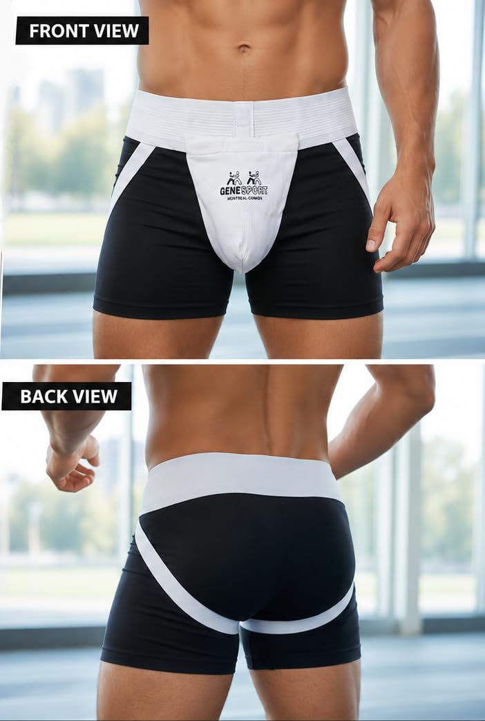 Men's Athletic Jockstrap with Removable Protective Cup – Groin Guard for Boxing, MMA, Martial Arts, Hockey, Baseball, Football & Contact Sports