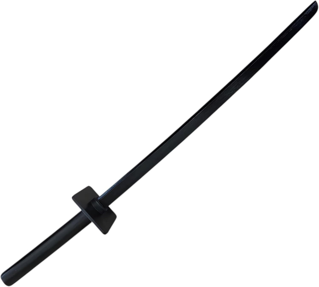 Ninja Wooden Bokken – with Square Tsuba 34" - Black Sword
