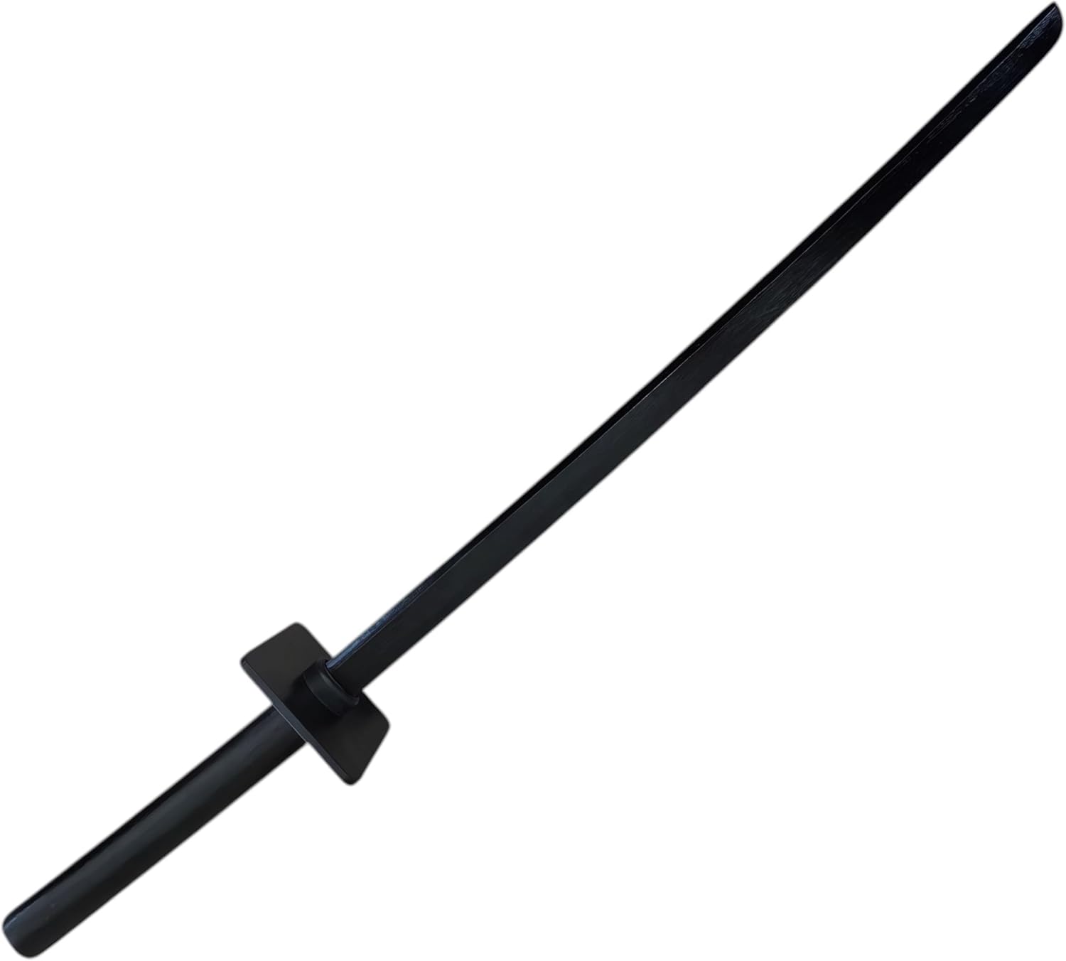 Ninja Wooden Bokken – with Square Tsuba 34" - Black Sword