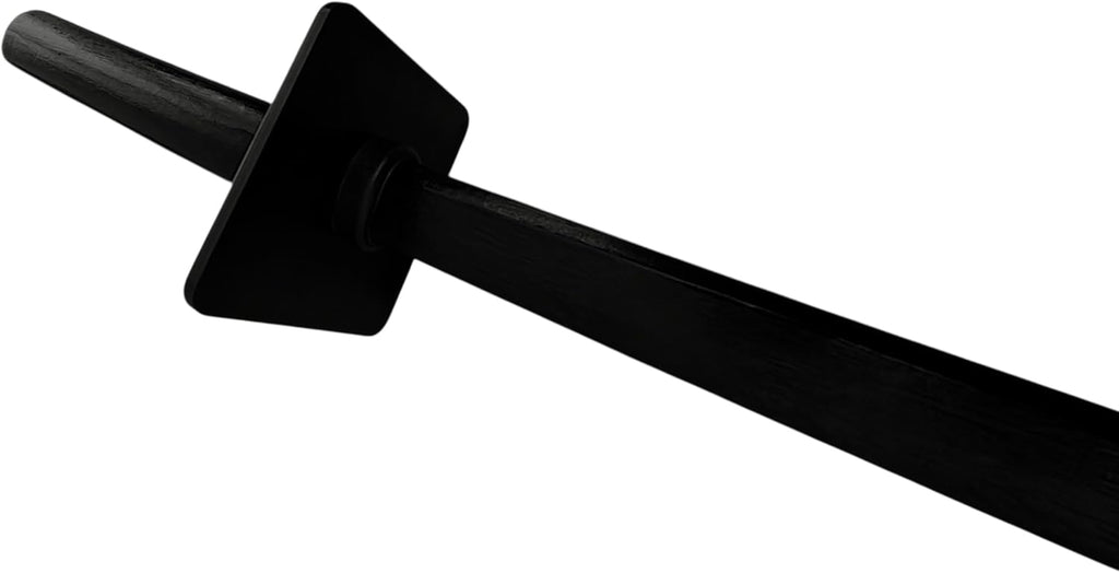 Ninja Wooden Bokken – with Square Tsuba 34" - Black Sword