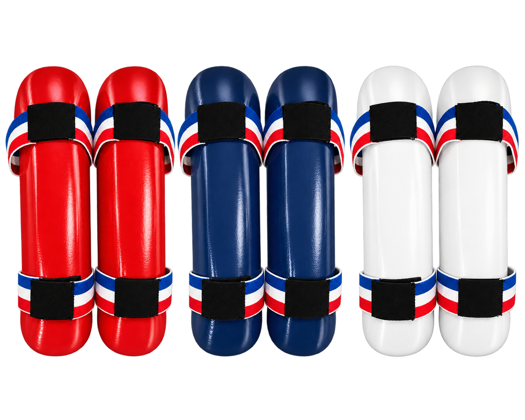 Traditional Martial Arts Shin Guards – Padded Protective Guards with Adjustable Straps - Pair
