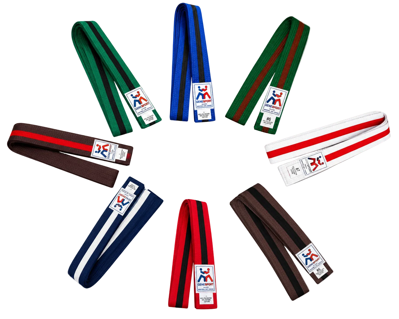 Rank Belt with Color Stripe - Poly-Cotton