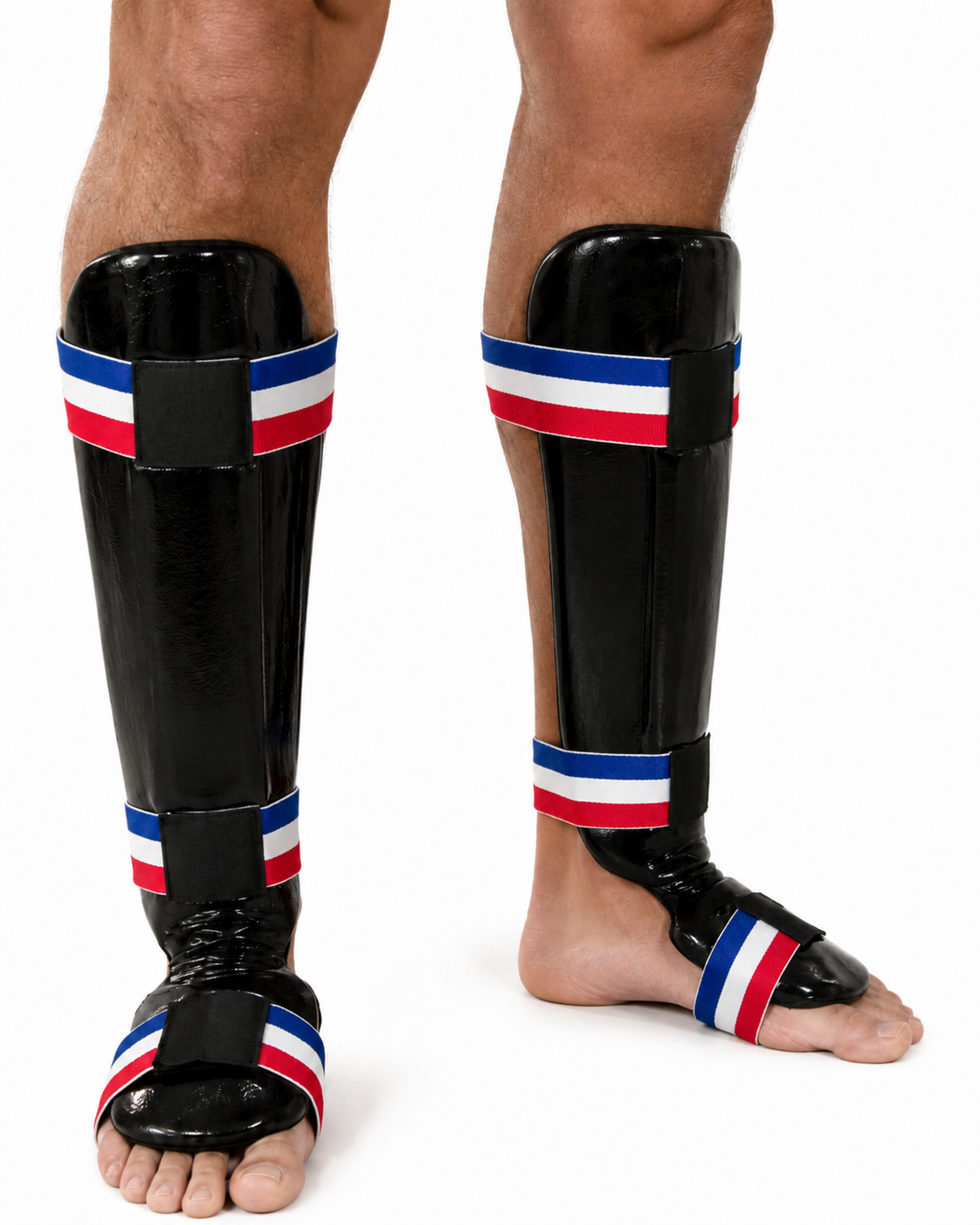 Shin & Instep Guards – Foam Padded Martial Arts Leg & Foot Protectors with Elastic Straps – Pair