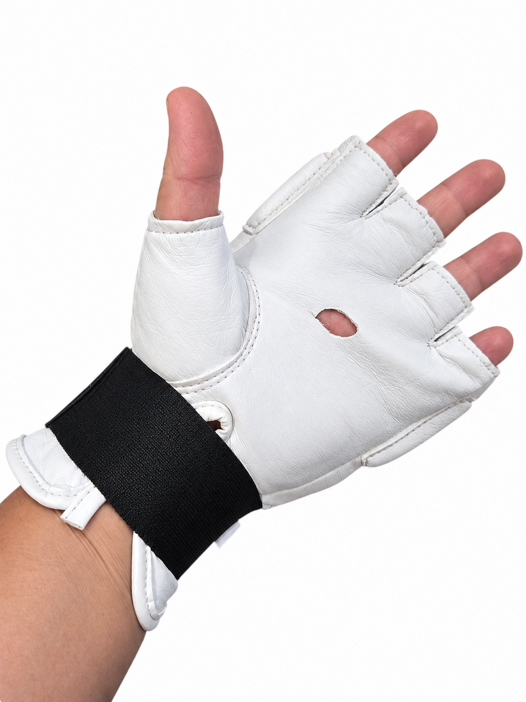 Kyokushin Karate Gloves – Leather Fingerless Full-Contact Sparring Gloves with Padded Knuckles & Wrist Support - Pair