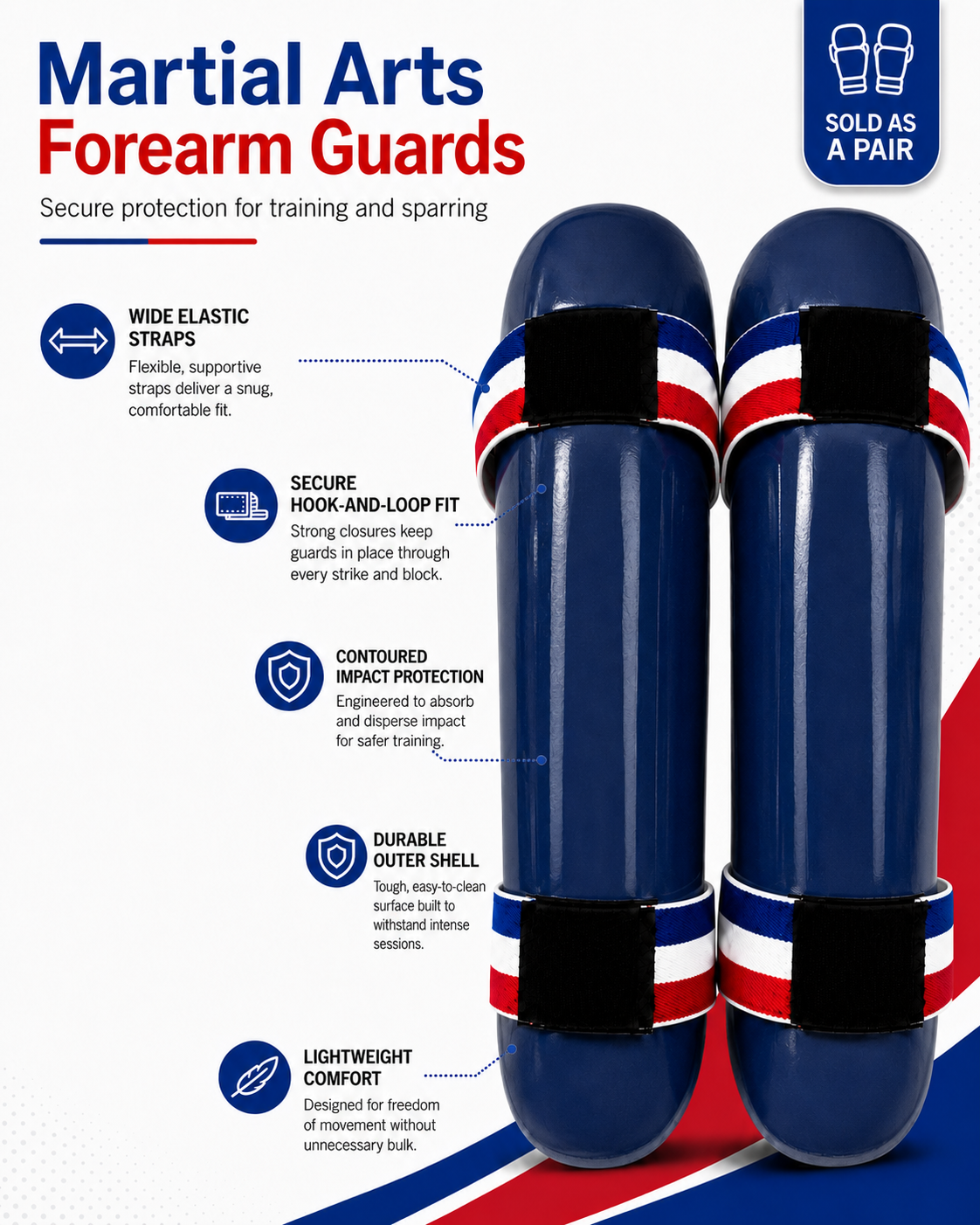 Traditional Martial Arts Shin Guards – Padded Protective Guards with Adjustable Straps - Pair