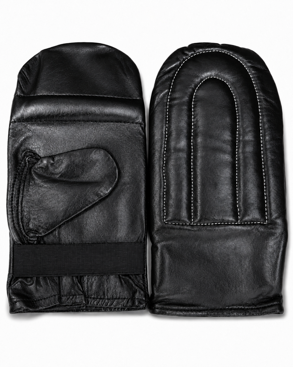 Vintage Genuine Leather Martial Arts Bag Gloves – Padded Training Mitts with Wrist Support - Pair