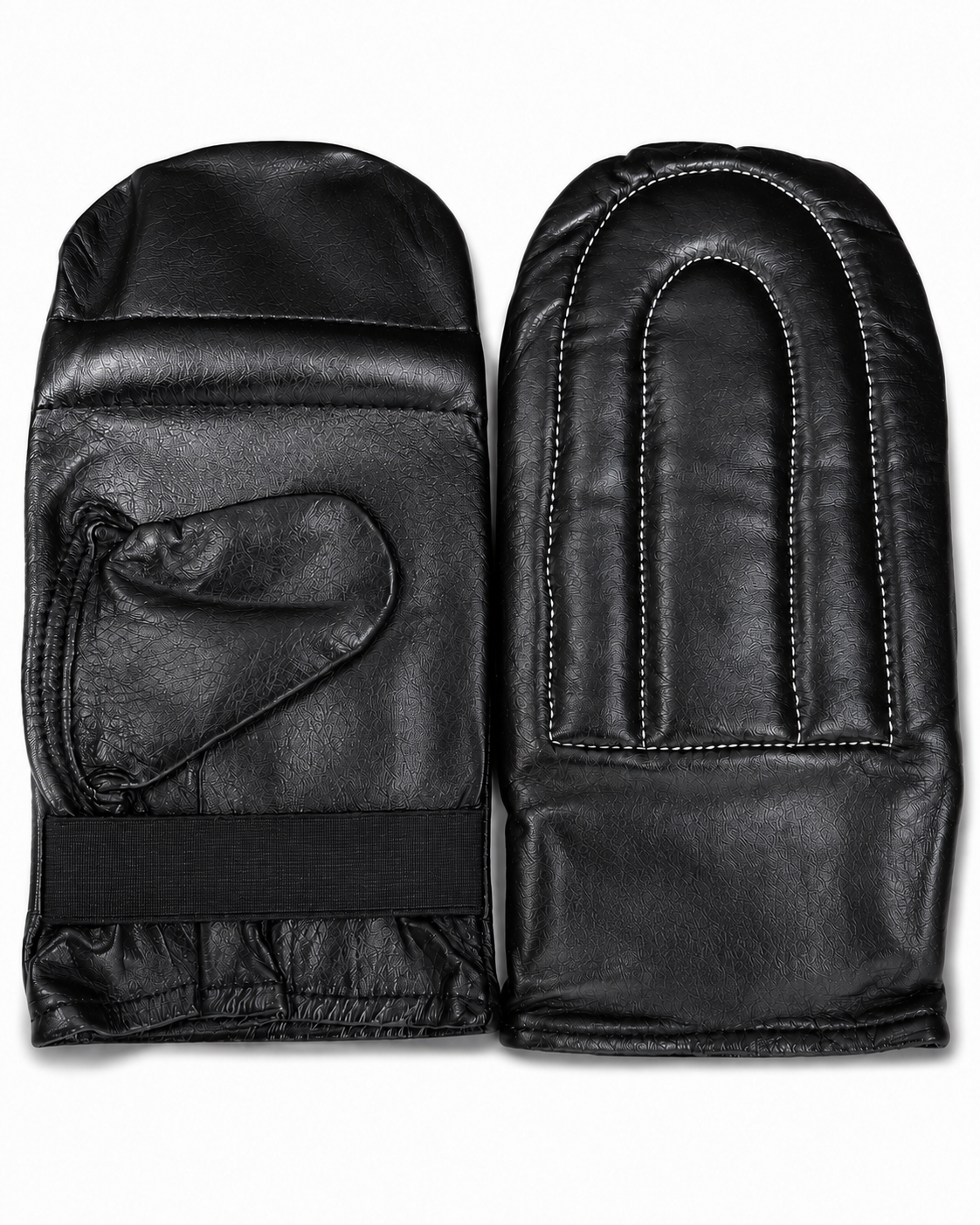 Vintage Genuine Leather Martial Arts Bag Gloves – Padded Training Mitts with Wrist Support - Pair