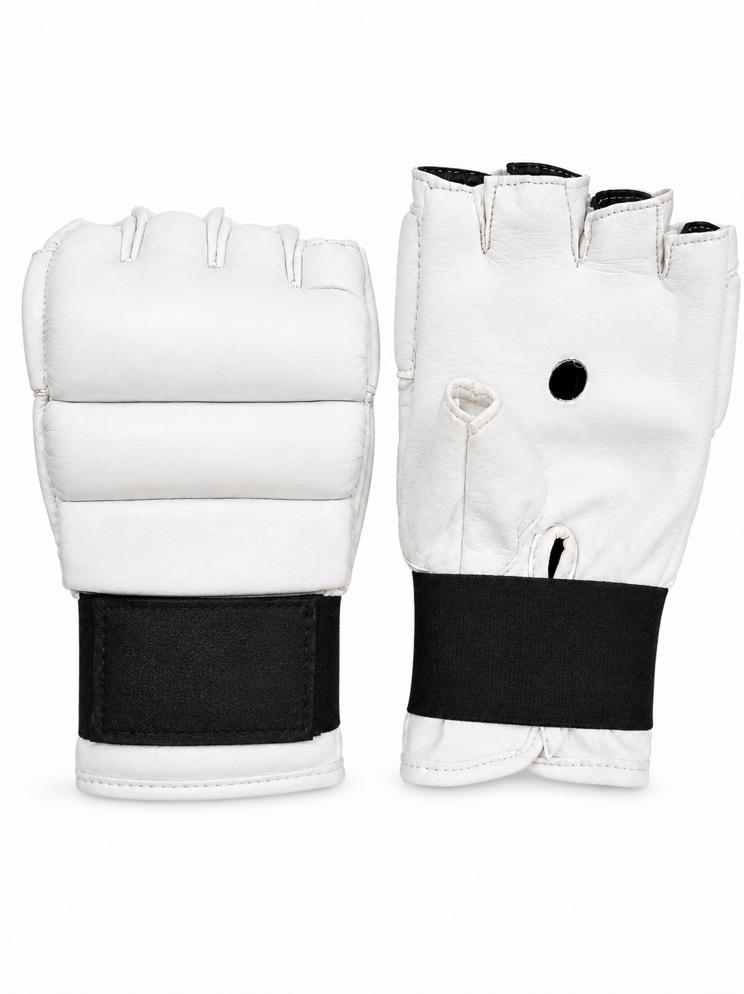 Kyokushin Karate Gloves – Leather Fingerless Full-Contact Sparring Gloves with Padded Knuckles & Wrist Support - Pair