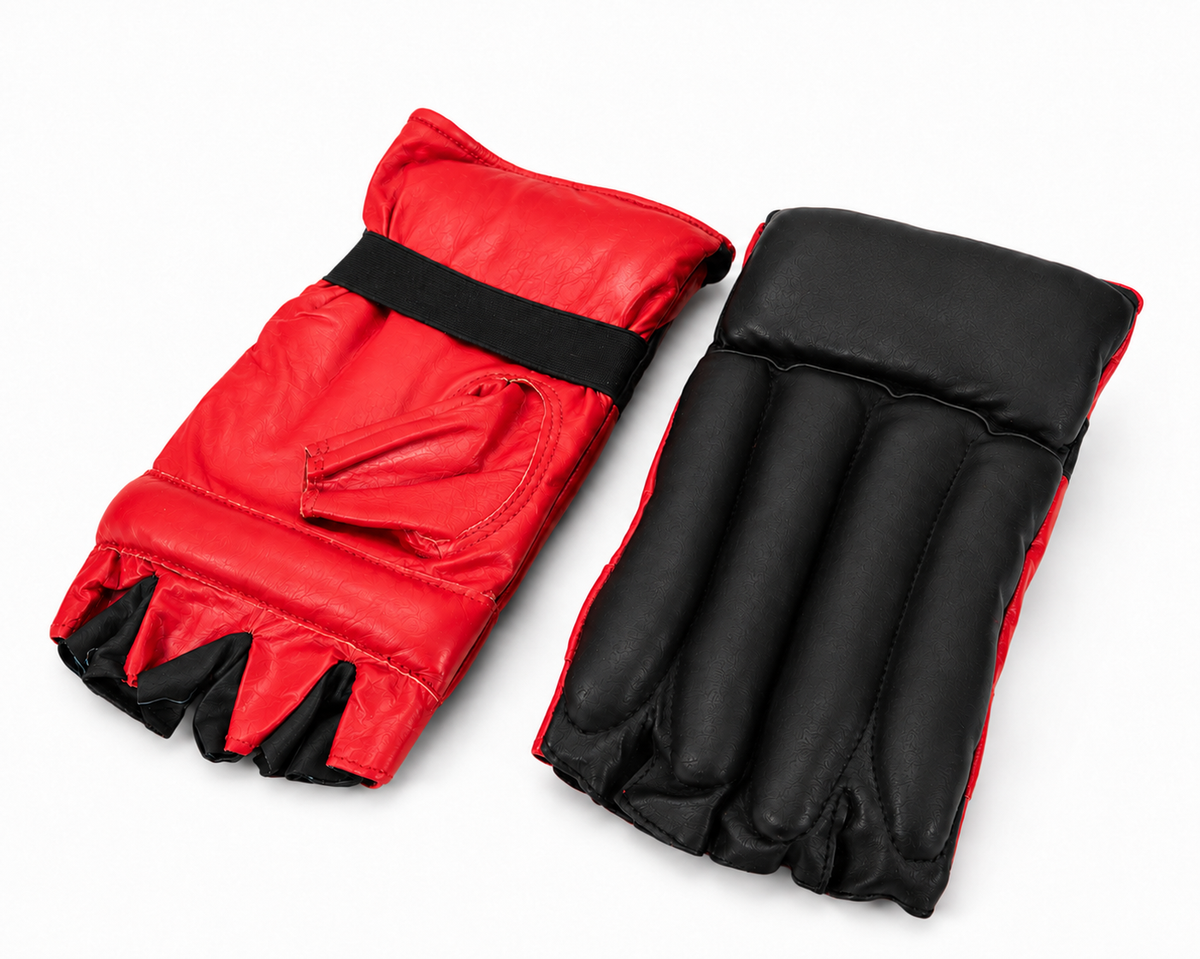 Martial Arts Open-Finger Bag Gloves – Padded Fingers & Foam Palm Grip - Pair