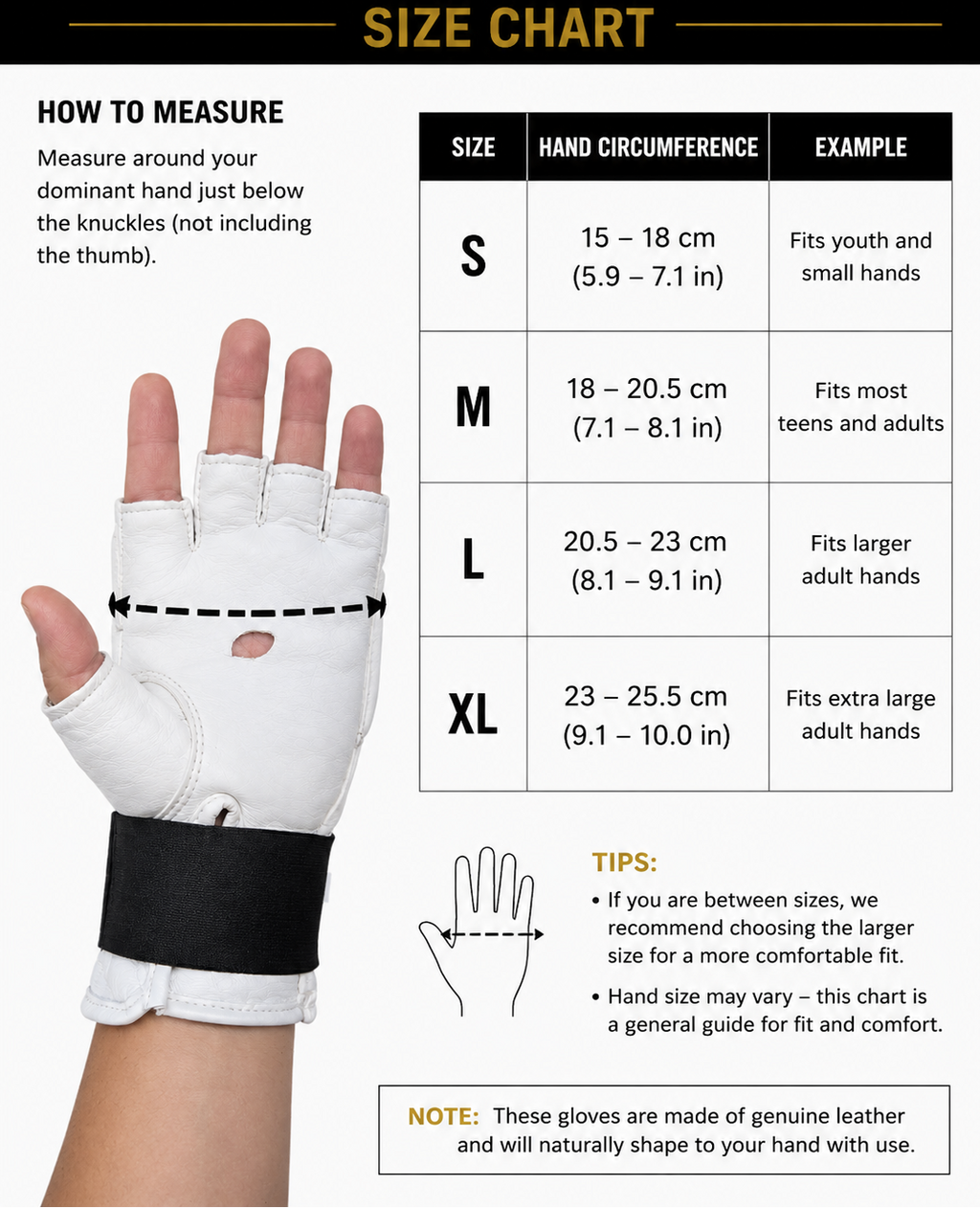 Kyokushin Karate Gloves – Leather Fingerless Full-Contact Sparring Gloves with Padded Knuckles & Wrist Support - Pair