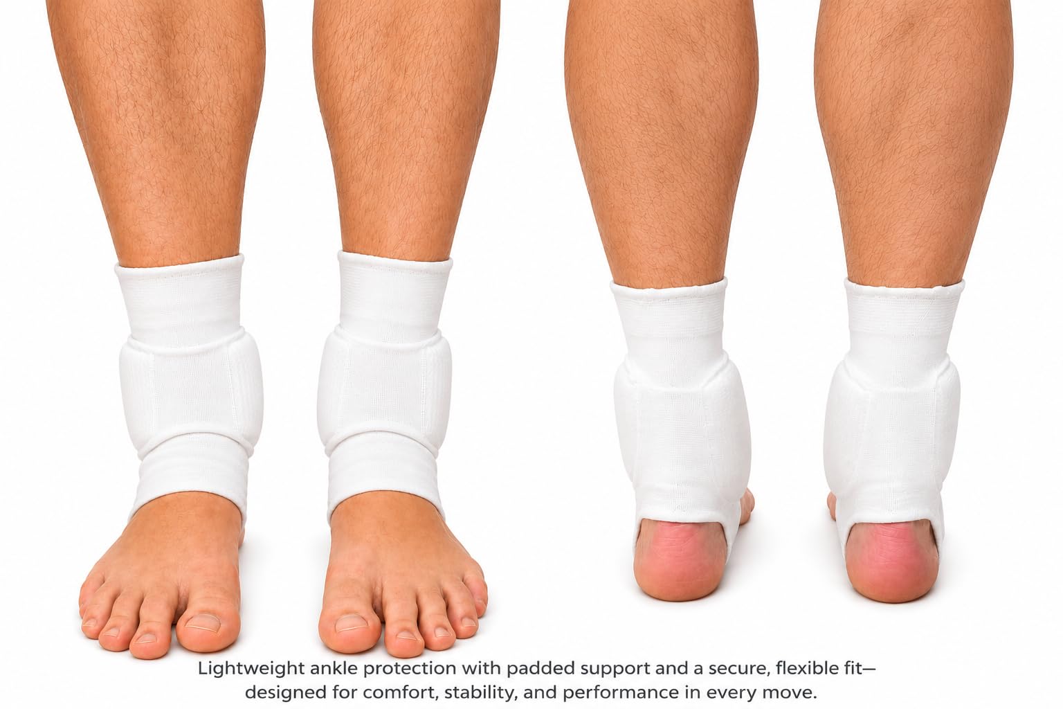 Ankle Guards with 1.5" Foam Padding – Elastic Poly-Cotton Support – Pair