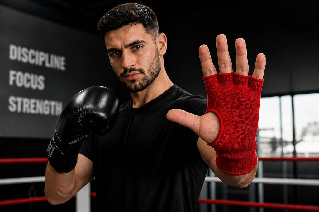 Boxing Inner Gloves – Half Finger Slip-On Compression Gloves - Pair