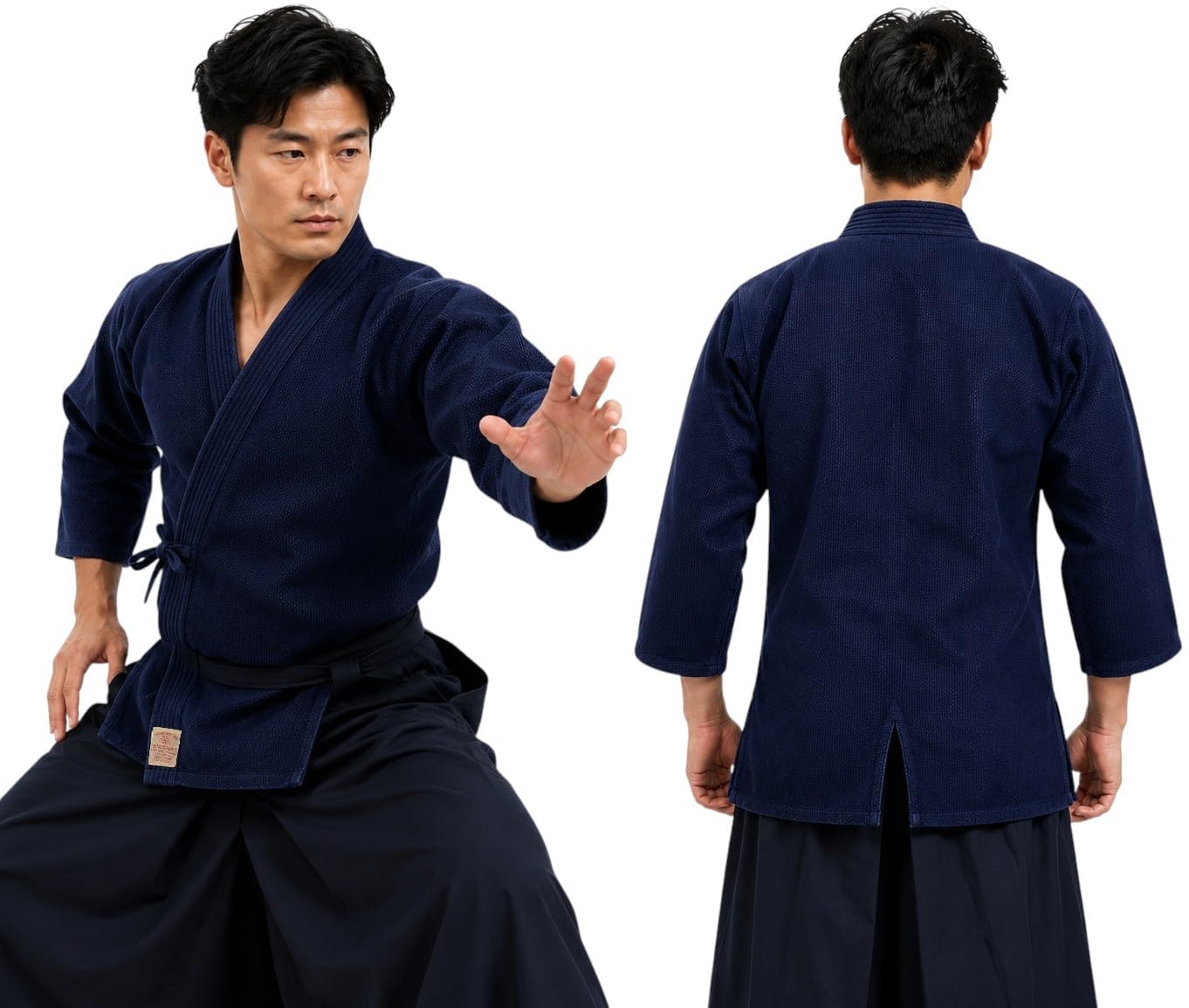 Aikido Kendo Gi Jacket – 100% Cotton Rice-Grain Weave - Navy