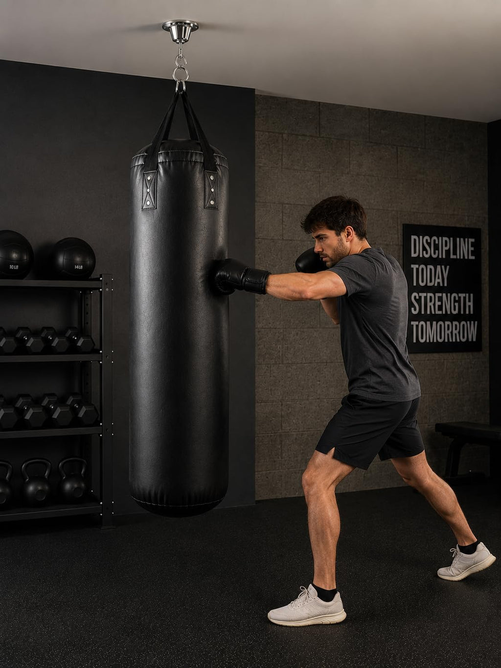 Ceiling Punching Bag Hanger - 360° Rotation Chrome Heavy Bag Mount, Heavy Duty Rotating Hook