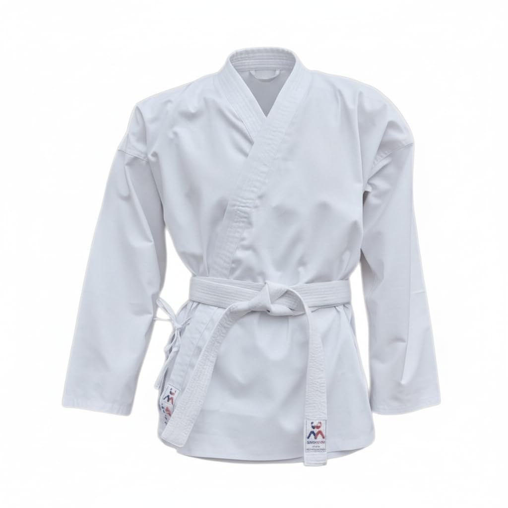 Karate Gi Uniform – Lightweight Training Suit with Belt - White Top/Pants