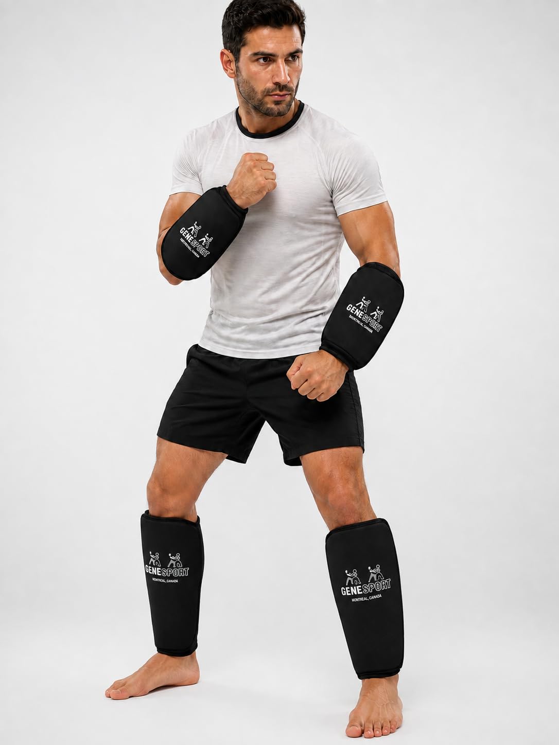 Shin Guards – Elastic Cloth Slip-On Tibia Protectors with High-Density Foam Padding - Pair