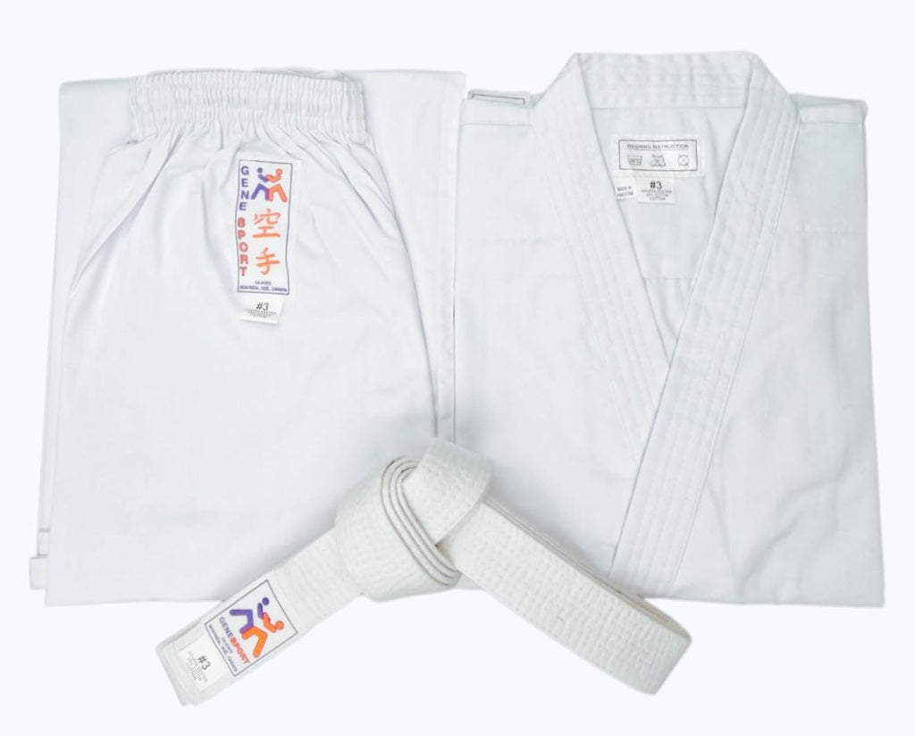 Karate Gi Uniform – Lightweight Training Suit with Belt - White Top/Pants