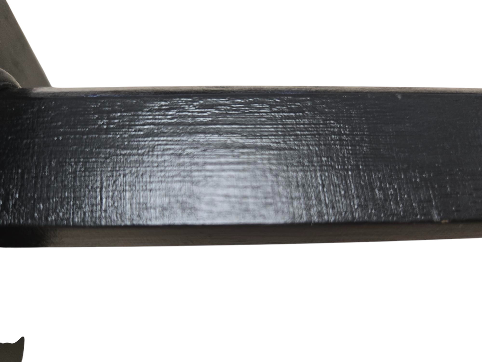 34" Wooden Bokken – Ninja Martial Arts Training Sword with Square Tsuba, Black Finish - Image 4