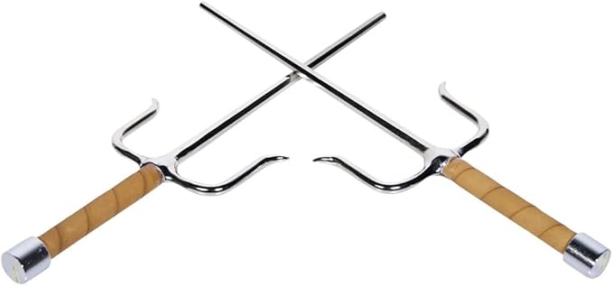 Japanese Martial Arts Sai – 18" Chrome Finish Training Set of 2 - Image 6