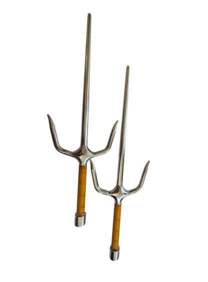 Japanese Martial Arts Sai – 18" Chrome Finish Training Set of 2 - Image 2
