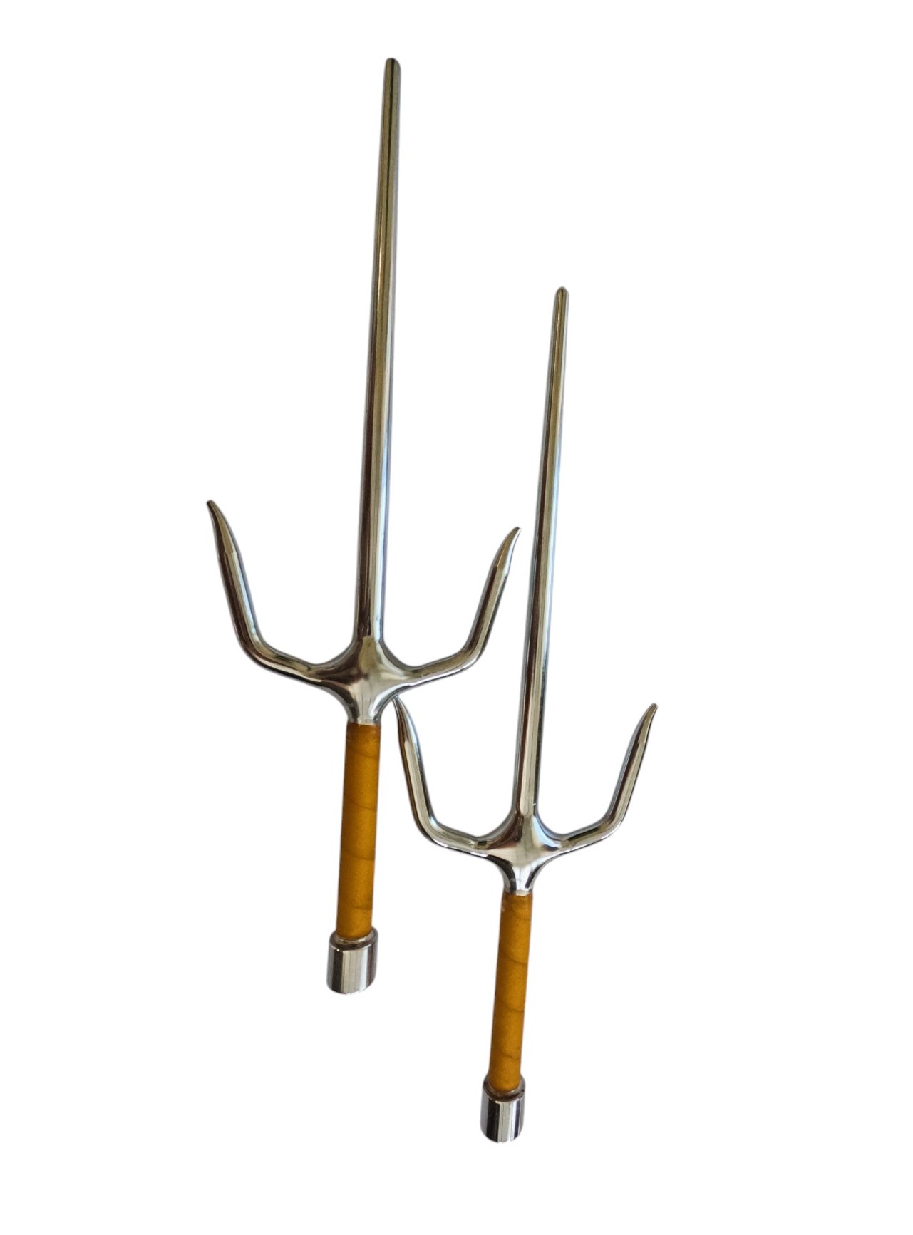 Japanese Martial Arts Sai – 18" Chrome Finish Training Set of 2 - Image 2