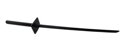34" Wooden Bokken – Ninja Martial Arts Training Sword with Square Tsuba, Black Finish - Image 3