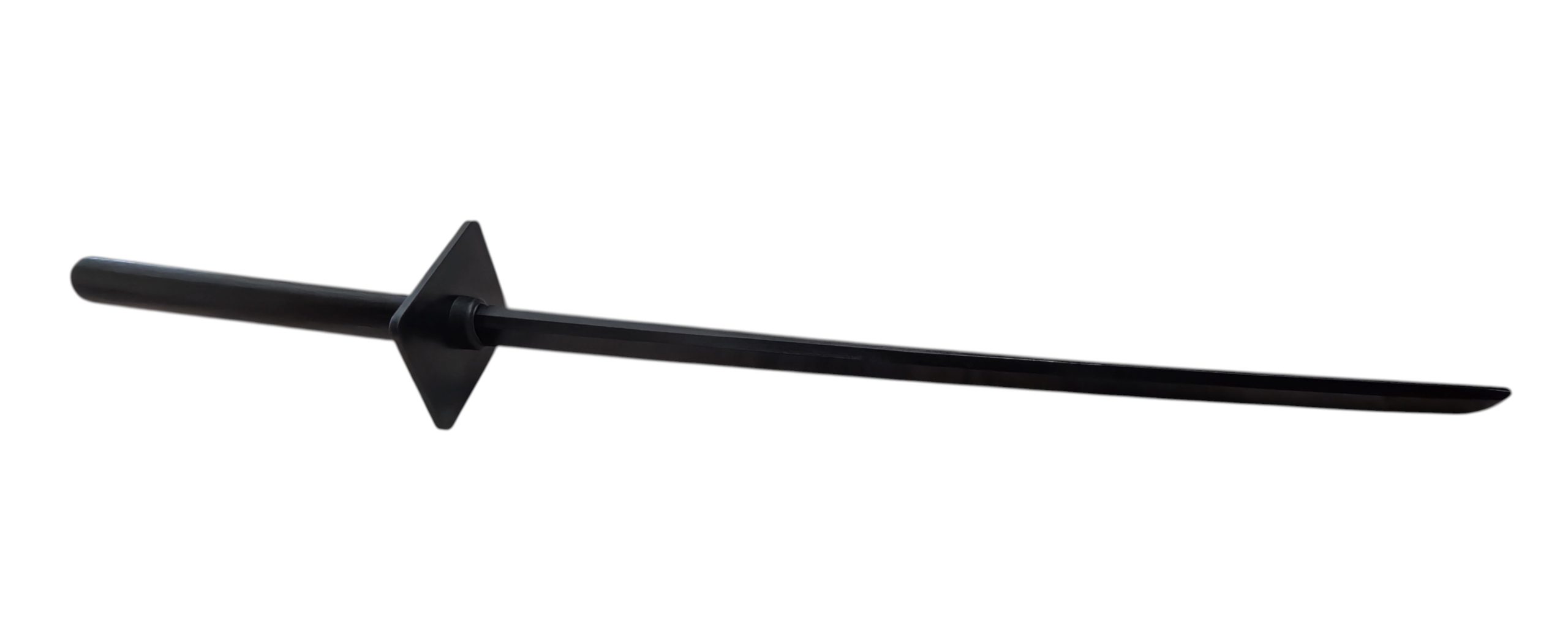 34" Wooden Bokken – Ninja Martial Arts Training Sword with Square Tsuba, Black Finish - Image 3